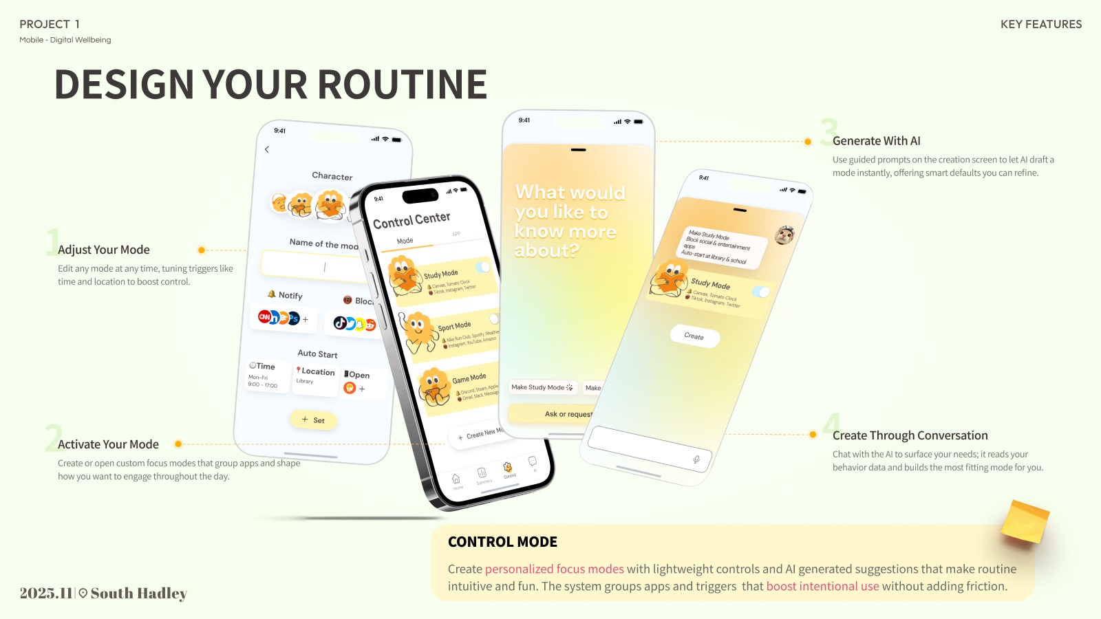 Control mode screens